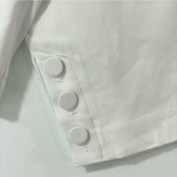 J. Jill White Linen Stretch Crops Pants‎ Size MEDIUM PETITE MP - Picture 7 of 7
